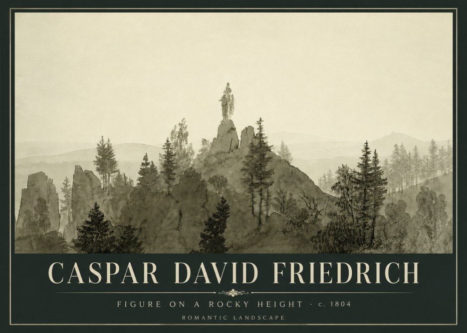Caspar David Friedrich Figure on a Rocky Height No6 - Juliste