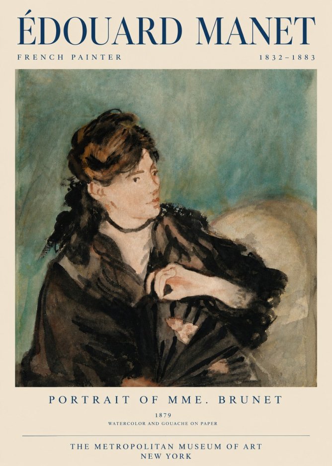 Édouard Manet Portrait of Mme. Brunet No4 - Juliste