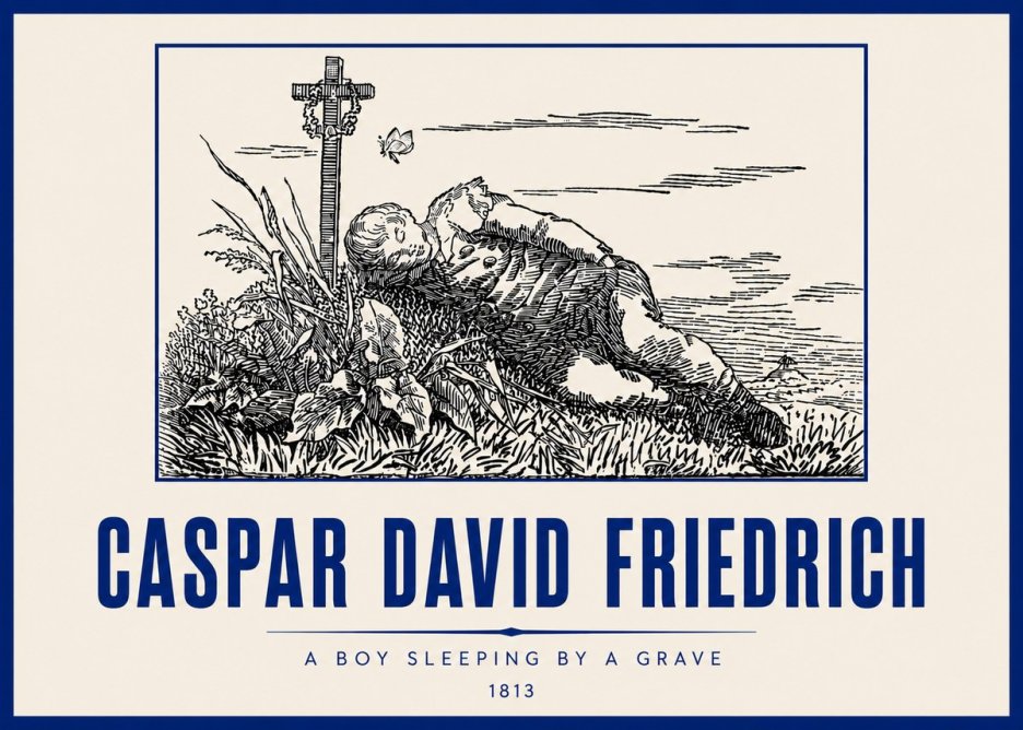 Caspar David Friedrich A Boy Sleeping by a Grave No6 - Juliste