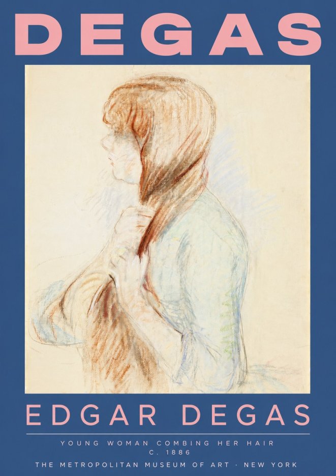 Edgar Degas Young Woman Combing Her Hair No2 - Juliste