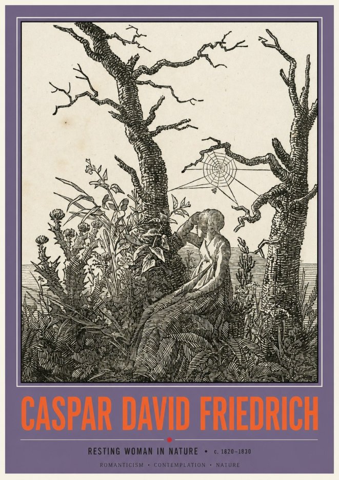 Caspar David Friedrich Resting Woman in Nature No2 - Juliste