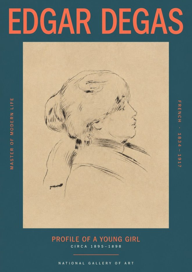 Edgar Degas Profile of a Young Girl No2 - Juliste