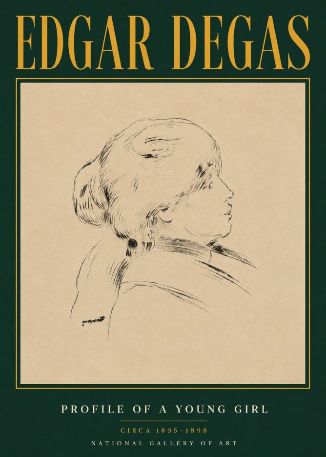 Edgar Degas Profile of a Young Girl No4 - Juliste