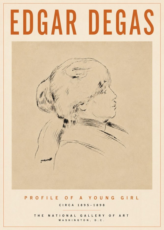 Edgar Degas Profile of a Young Girl No5 - Juliste