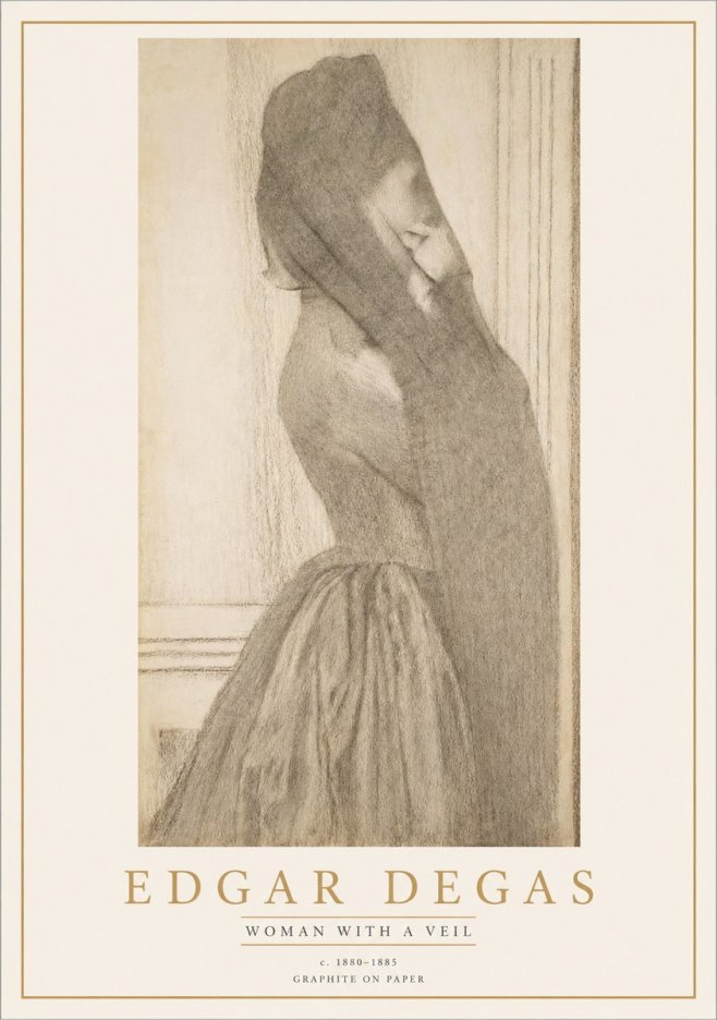 Edgar Degas Woman with a Veil No1 - Juliste