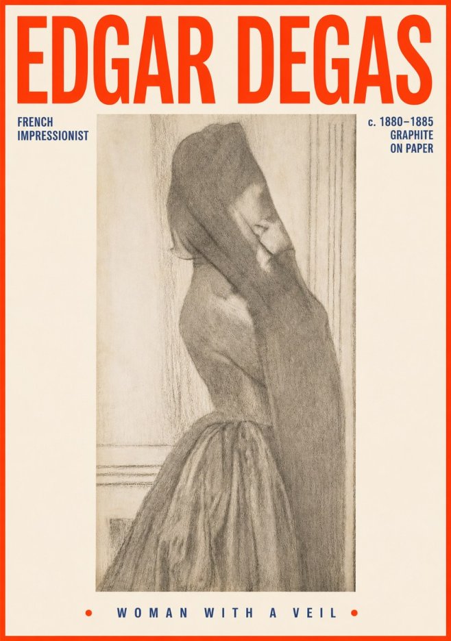 Edgar Degas Woman with a Veil No4 - Juliste
