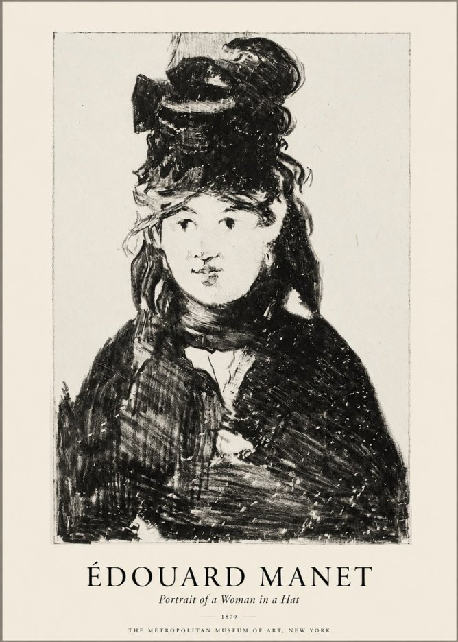 Édouard Manet Portrait of a Woman in a Hat No1 - Juliste