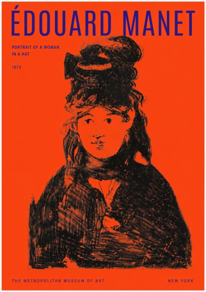 Édouard Manet Portrait of a Woman in a Hat No2 - Juliste