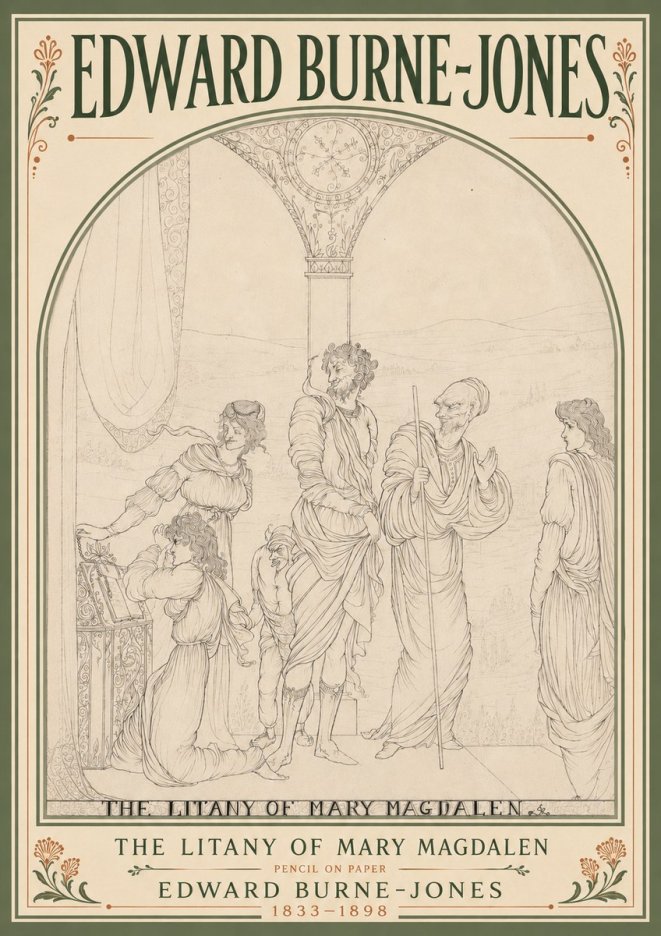 Edward Burne-Jones The Litany of Mary Magdalen No6 - Juliste