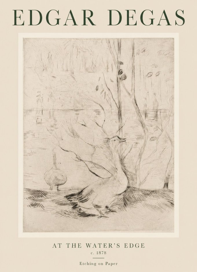 Edgar Degas At the Water's Edge No1 - Juliste