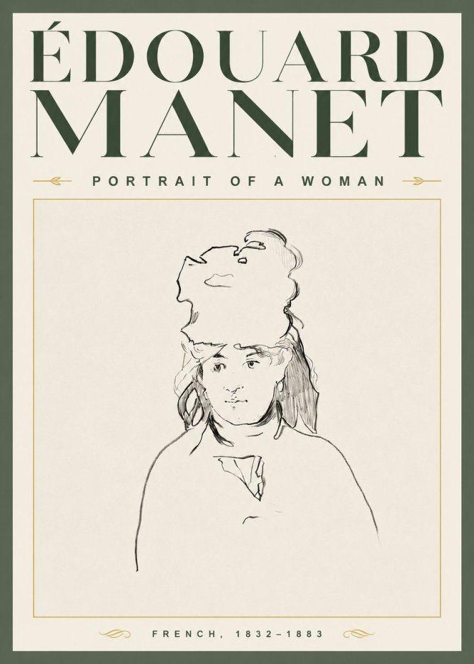 Édouard Manet Portrait of a Woman No3 - Juliste