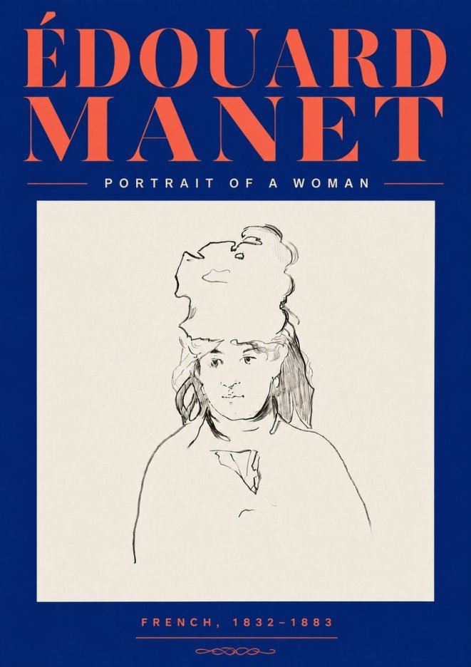 Édouard Manet Portrait of a Woman No6 - Juliste