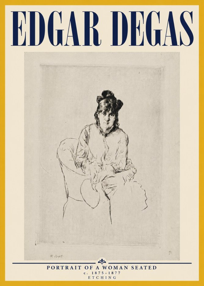 Edgar Degas Portrait of a Woman Seated No5 - Juliste