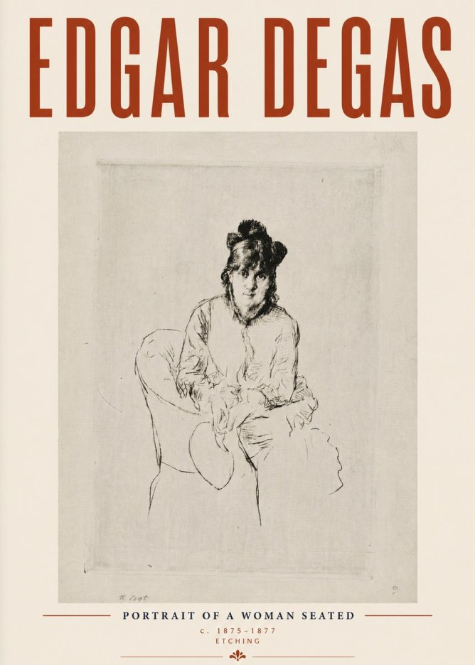 Edgar Degas Portrait of a Woman Seated No6 - Juliste