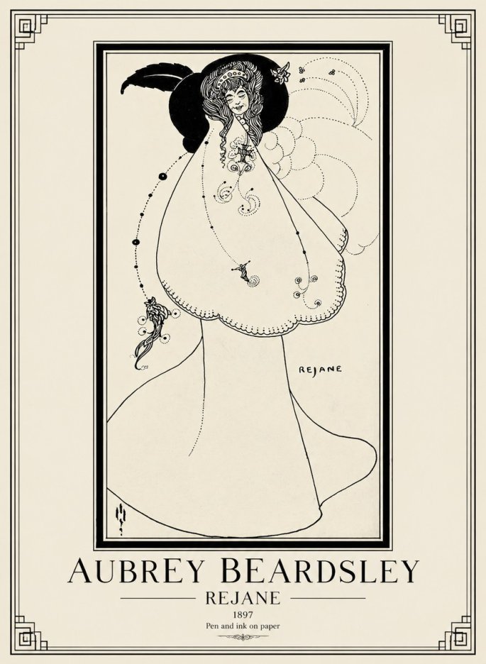 Aubrey Beardsley Rejane I No1 - Juliste