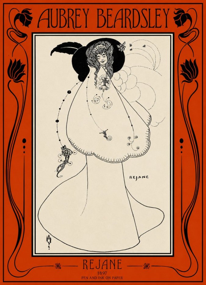 Aubrey Beardsley Rejane I No2 - Juliste