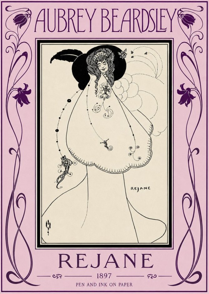 Aubrey Beardsley Rejane I No3 - Juliste