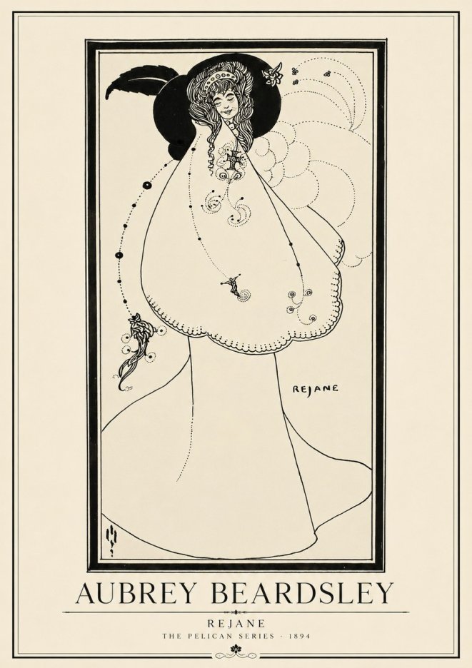 Aubrey Beardsley Rejane I No6 - Juliste
