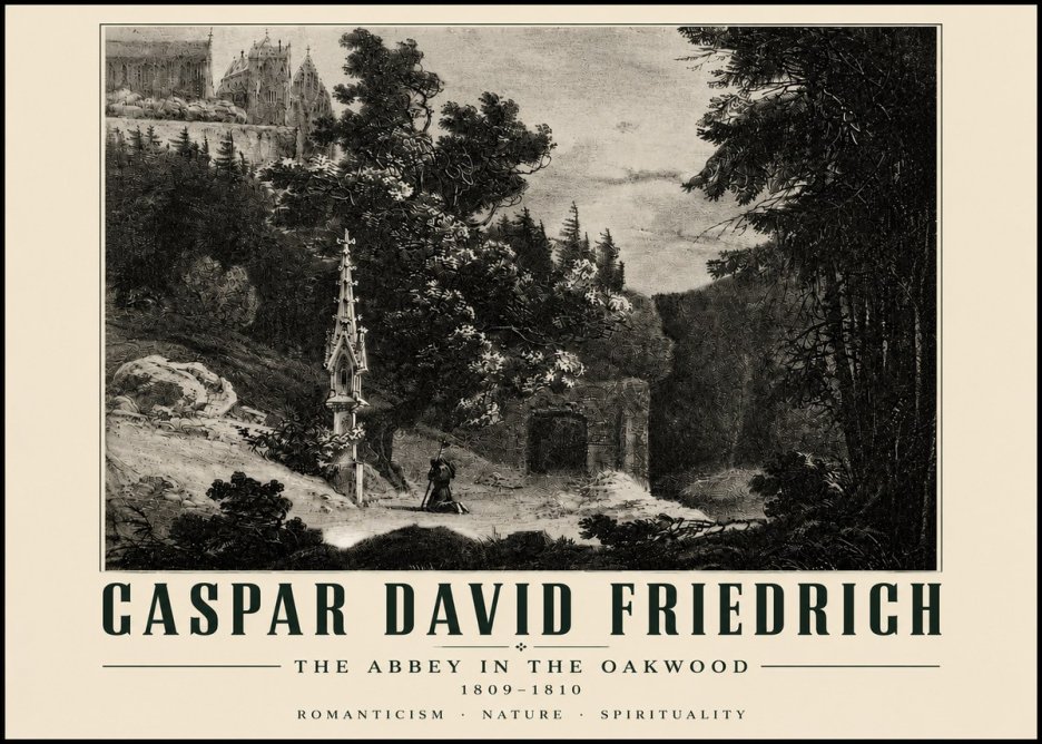 Caspar David Friedrich The Abbey in the Oakwood No4 - Juliste