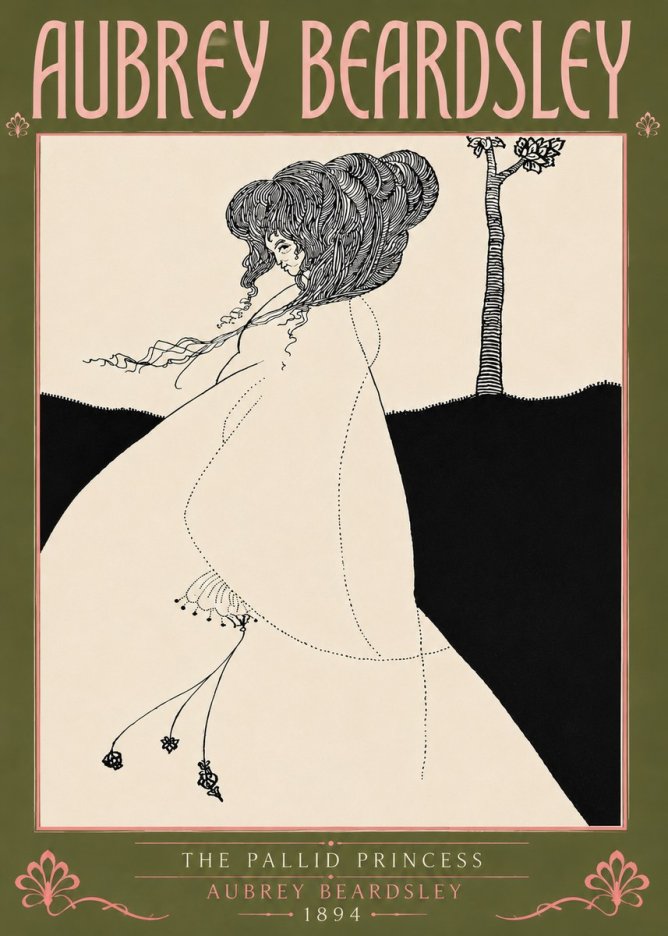 Aubrey Beardsley The Pallid Princess No5 - Juliste