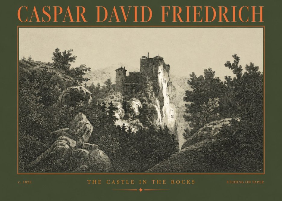 Caspar David Friedrich The Castle in the Rocks No2 - Juliste