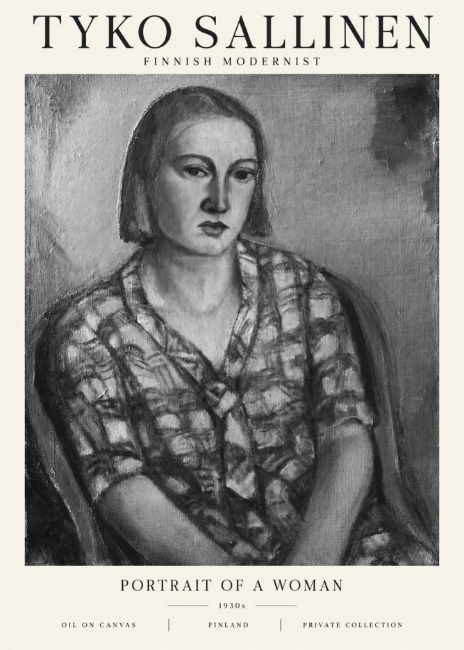 Tyko Sallinen Portrait of a Woman I No1 - Juliste