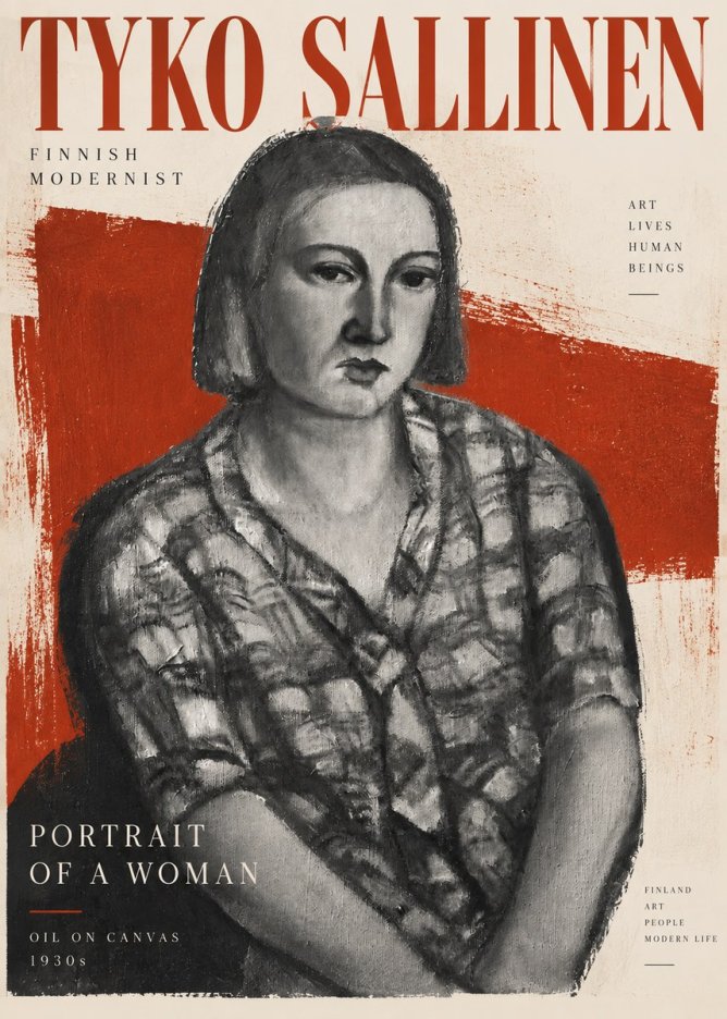 Tyko Sallinen Portrait of a Woman I No2 - Juliste