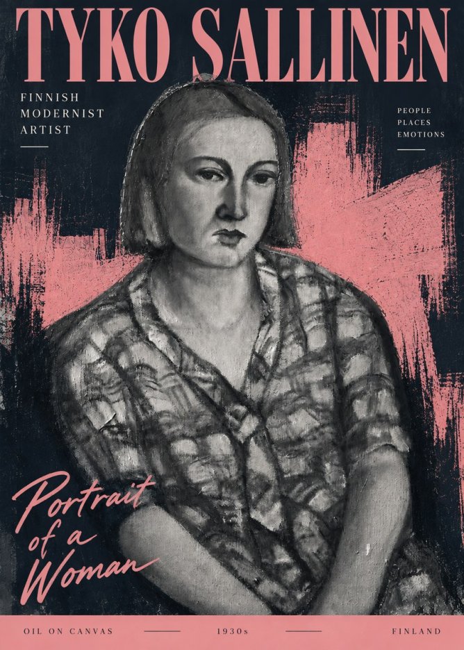 Tyko Sallinen Portrait of a Woman I No3 - Juliste