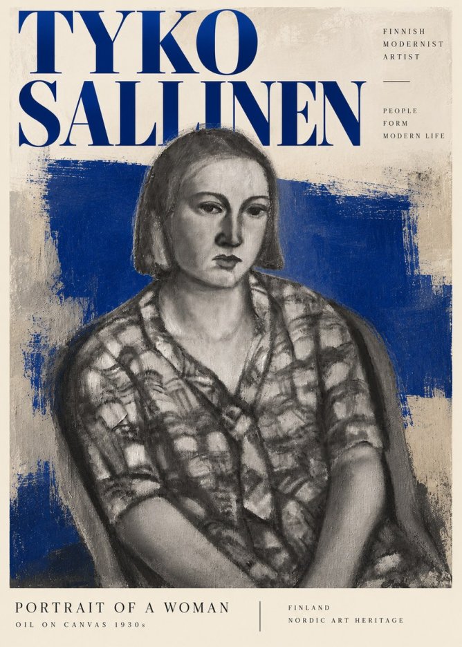 Tyko Sallinen Portrait of a Woman I No4 - Juliste