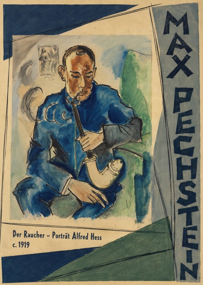 Max Pechstein Der Raucher – Porträt Alfred Hess No3 - Juliste