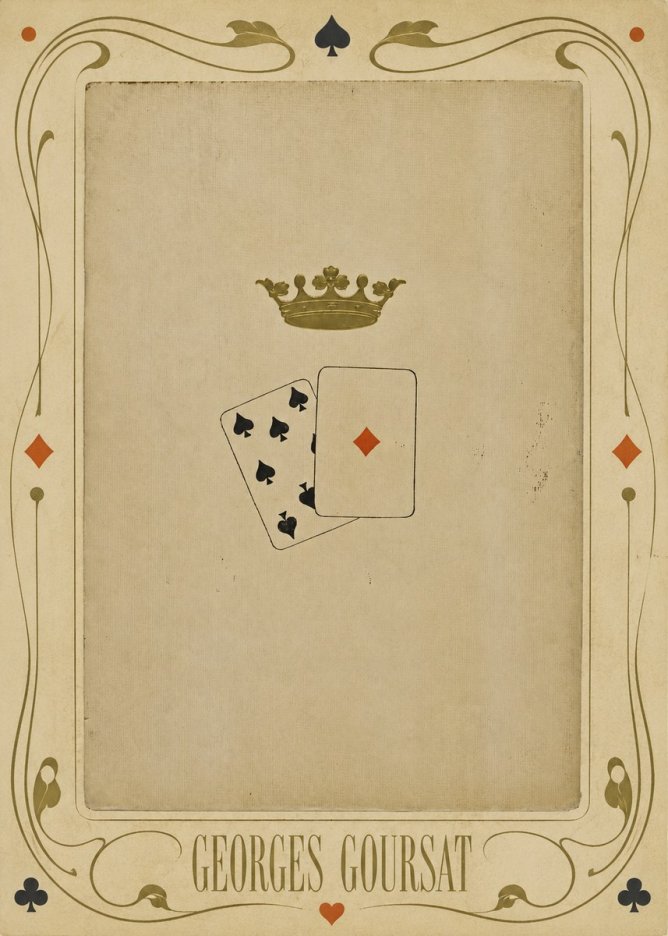 Georges Goursat Crown and Playing Cards No5 - Juliste