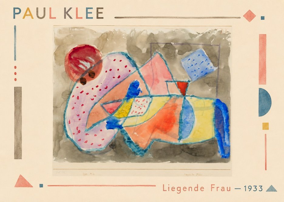 Paul Klee Liegende Frau - 1933 No1 - Juliste
