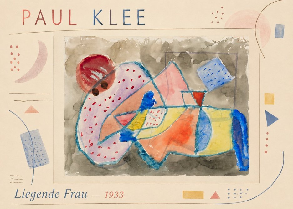 Paul Klee Liegende Frau - 1933 No2 - Juliste