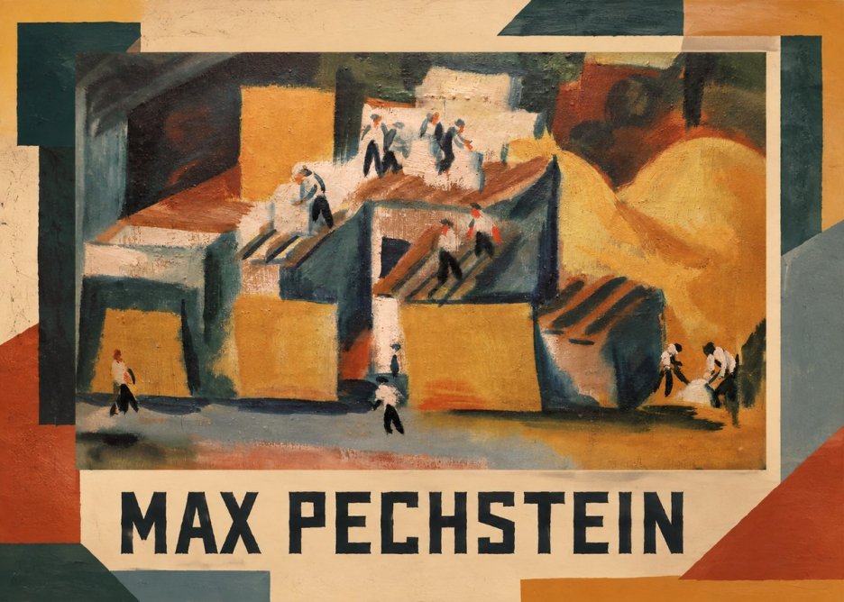 Max Pechstein Workers on Rooftops No1 - Juliste