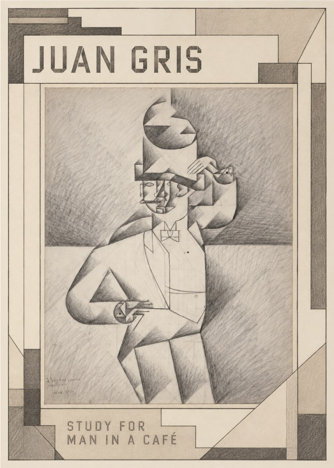 Juan Gris Study for Man in a Café No1 - Juliste