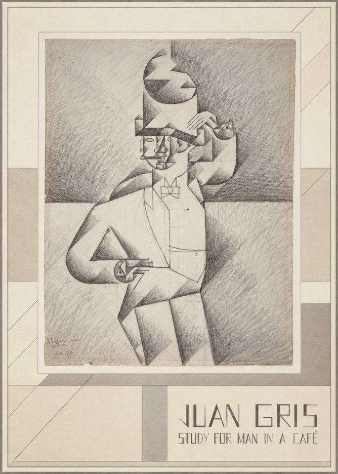 Juan Gris Study for Man in a Café No3 - Juliste