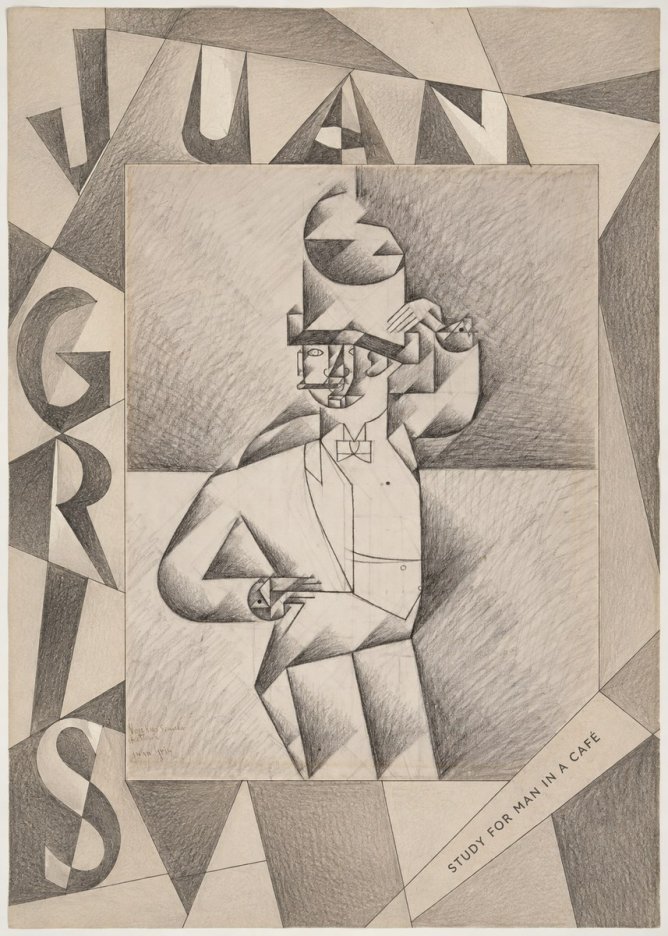 Juan Gris Study for Man in a Café No5 - Juliste