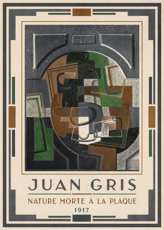 Juan Gris Nature Morte À La Plaque No1 - Juliste