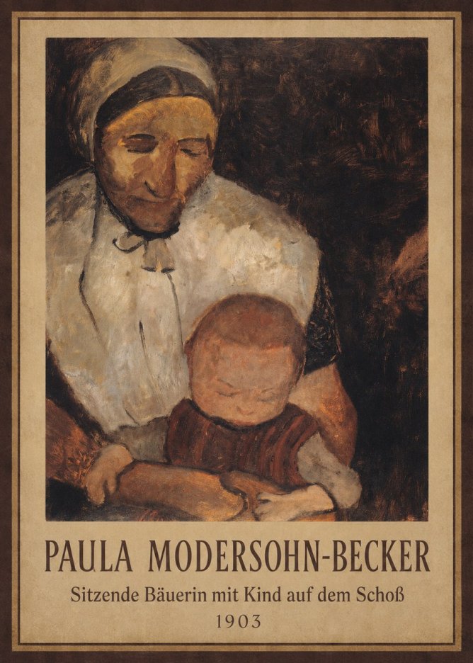 Paula Modersohn-Becker Sitzende Bäuerin Mit Kind Auf Dem Schoß No1 - Juliste