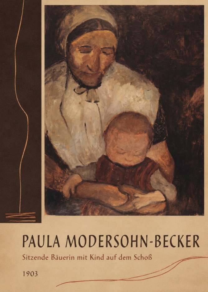 Paula Modersohn-Becker Sitzende Bäuerin Mit Kind Auf Dem Schoß No2 - Juliste
