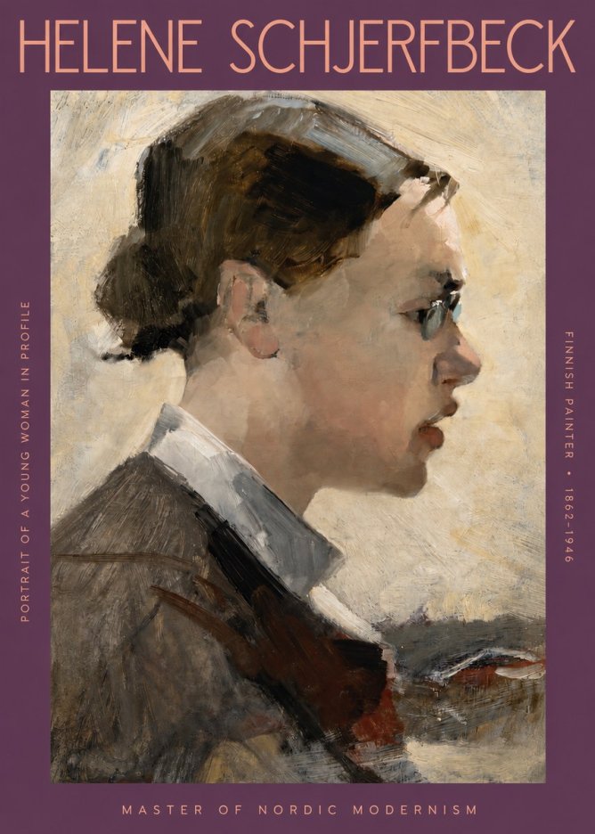 Helene Schjerfbeck Portrait of a Young Woman in Profile No2 - Juliste