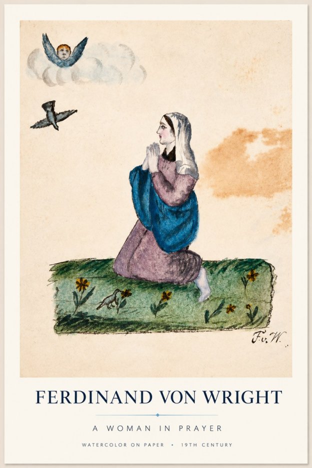 Ferdinand von Wright A Woman in Prayer No1 - Juliste