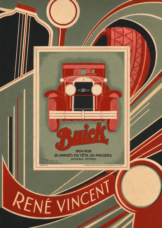 René Vincent Buick - 25 Années En Tête Du Progrès No6 - Juliste