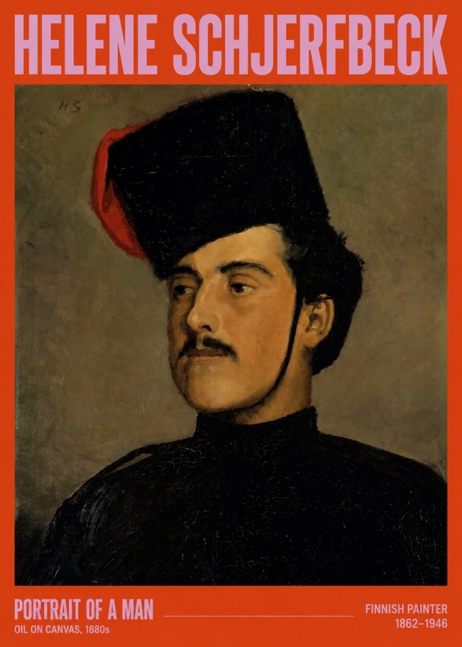 Helene Schjerfbeck Portrait of a Man II No2 - Juliste