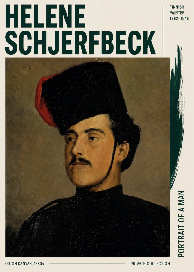 Helene Schjerfbeck Portrait of a Man II No3 - Juliste