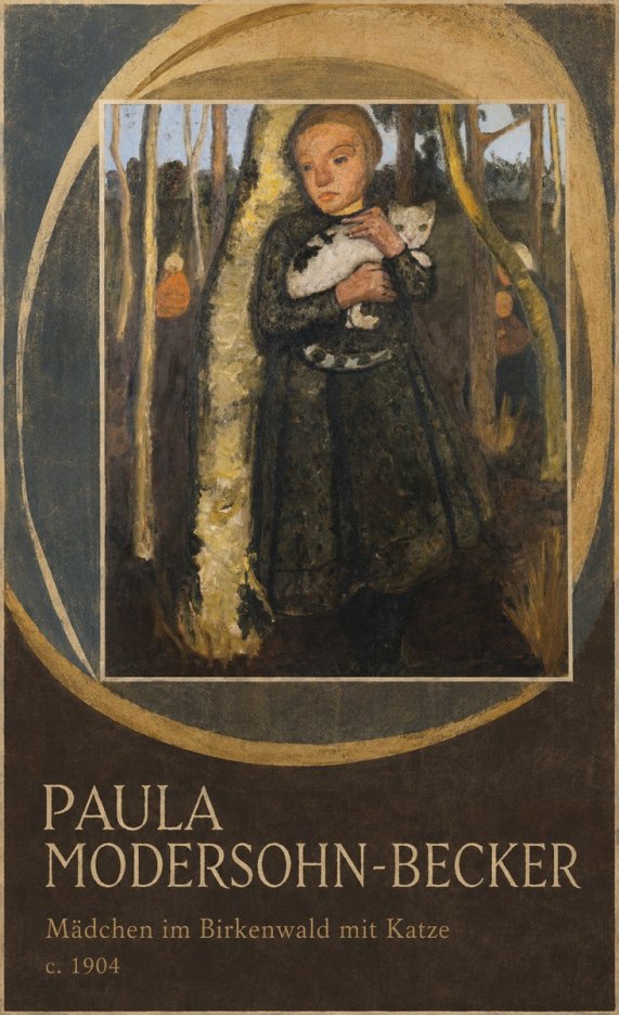 Paula Modersohn-Becker Mädchen Im Birkenwald Mit Katze No5 - Juliste