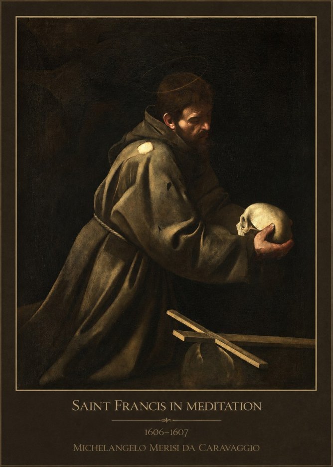 Michelangelo Merisi da Caravaggio Saint Francis in Meditation I No1 - Juliste