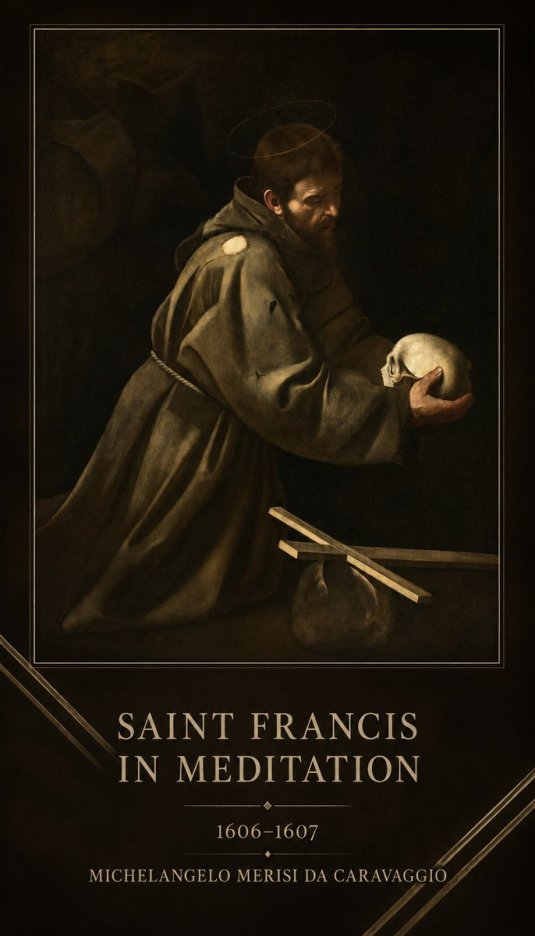 Michelangelo Merisi da Caravaggio Saint Francis in Meditation I No2 - Juliste