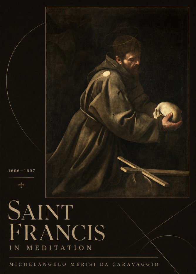 Michelangelo Merisi da Caravaggio Saint Francis in Meditation I No3 - Juliste