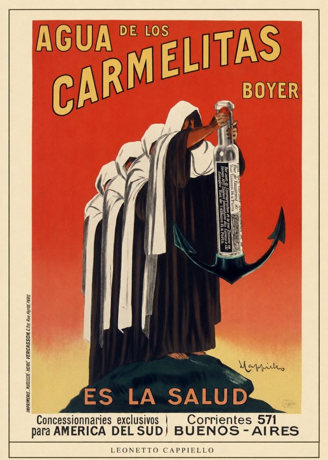 Leonetto Cappiello Agua De Los Carmelitas Boyer No3 - Juliste
